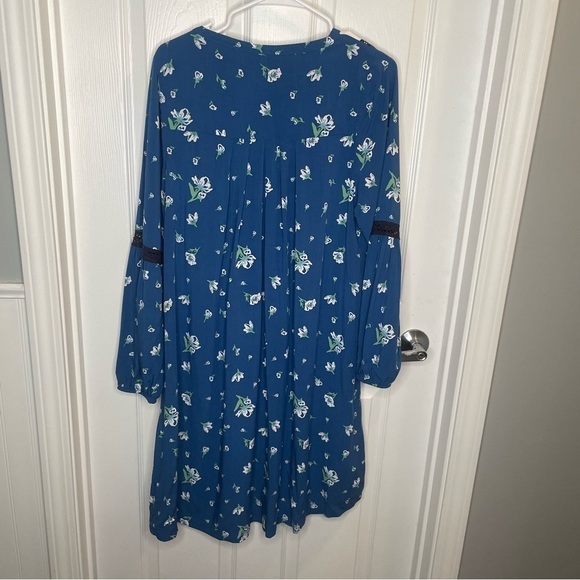 Matilda Jane Day Trippin Blue Floral Tunic Peasant Boho Mini Dress Size M - Picture 3 of 12